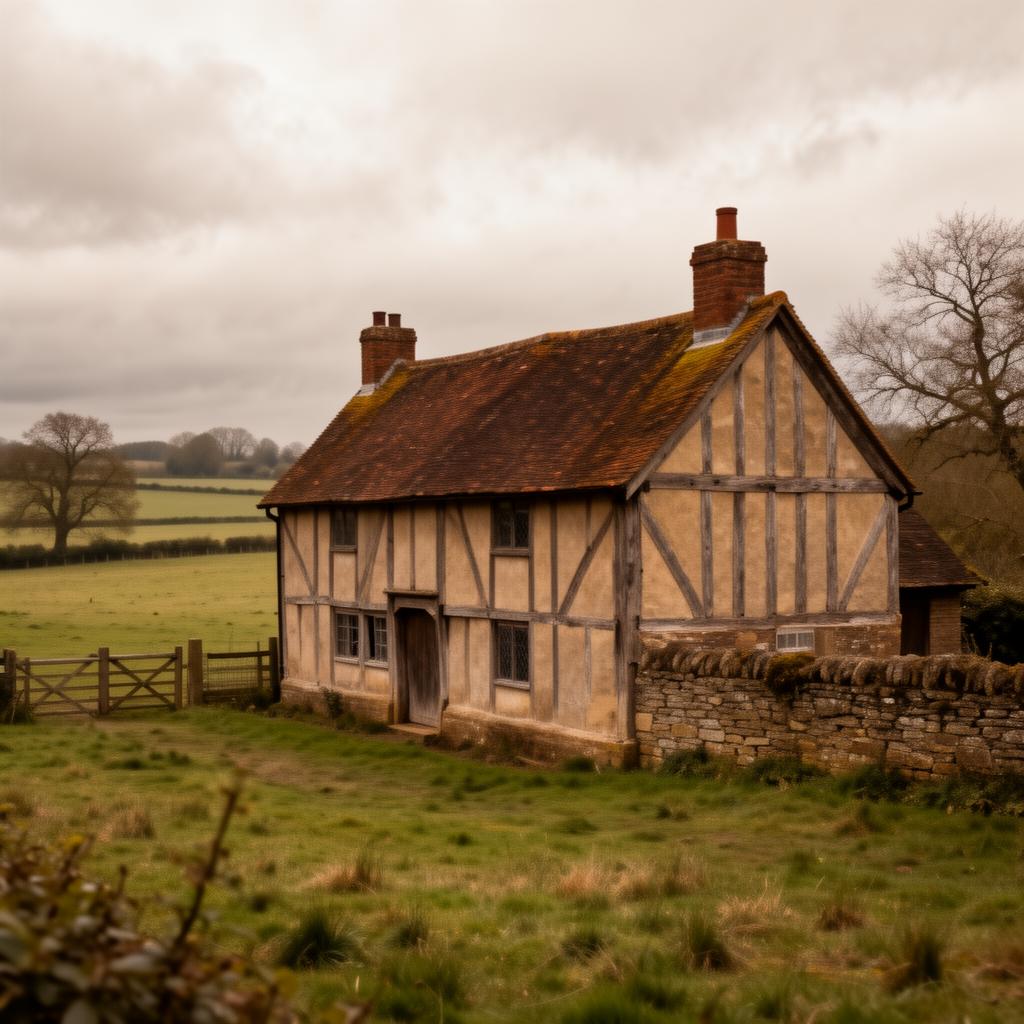 Timber-framed historic vernacular building in the Kent countryside